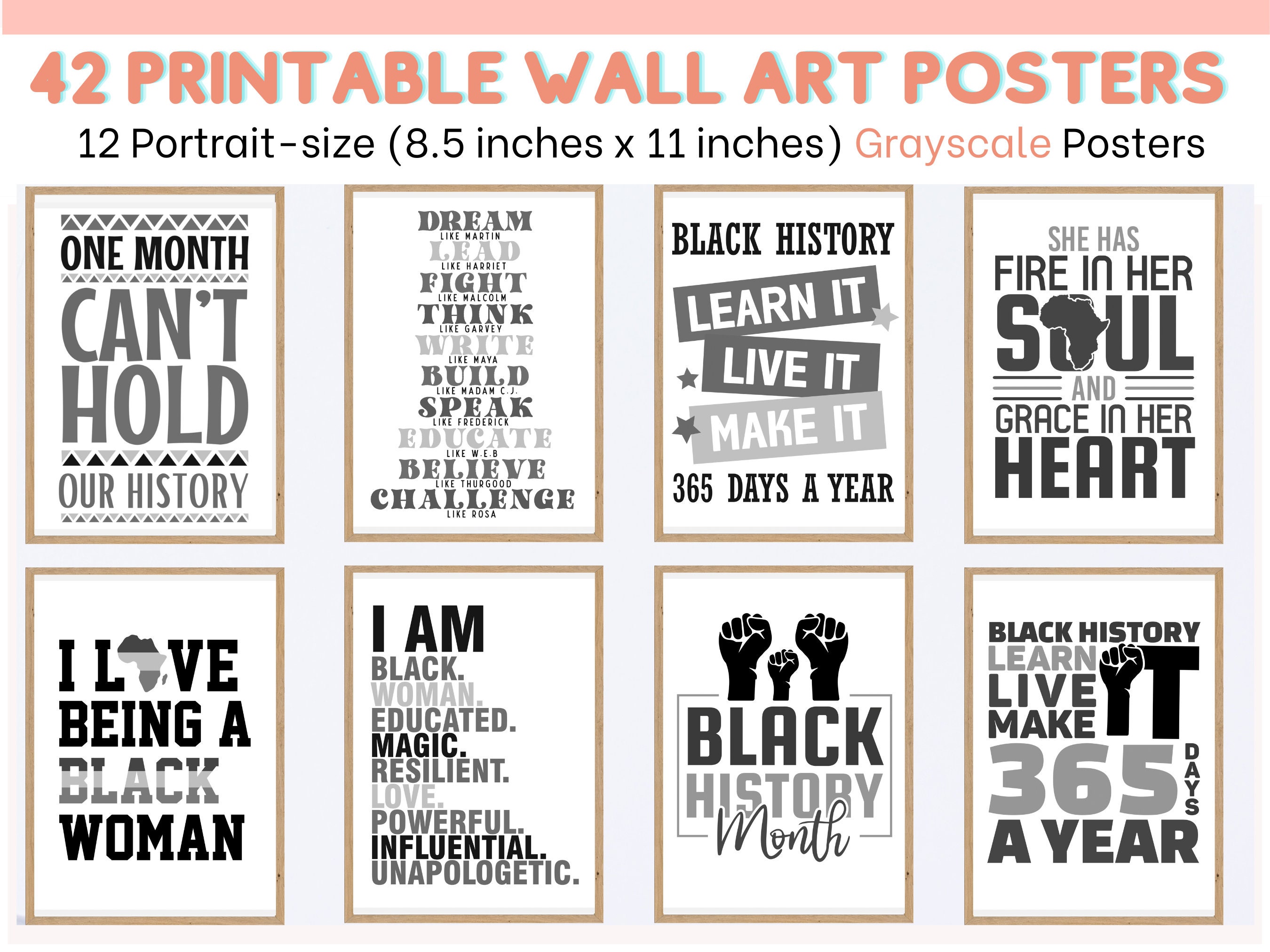 Black History Month Posters: Black Woman Art, Office Decor (PDF) - Etsy