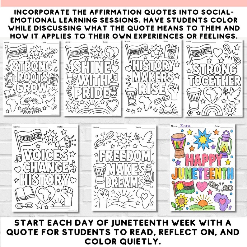 Juneteenth Coloring Pages: Freedom Day Activity, Sunday School (PDF ...