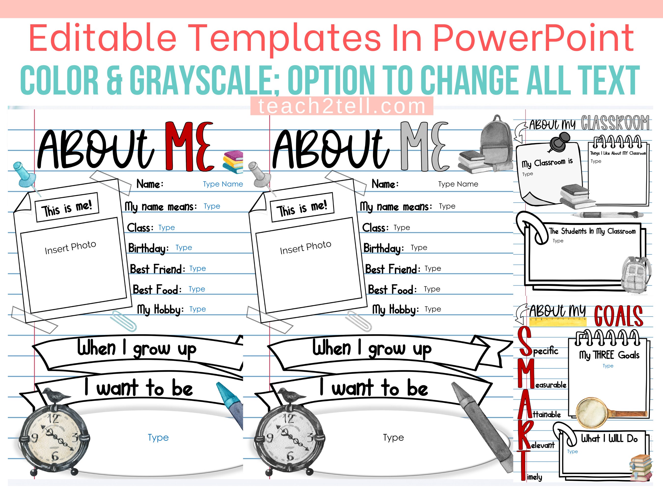 Editable All About Me Printable Back to School Teacher First Day of ...