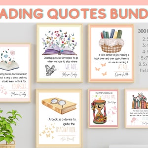 Reading Quotes Poster Set: Classroom Library Decor (Digital Download)