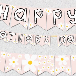 Daisy Mother&#39;s Day Banner: Printable Party Decor (PDF)