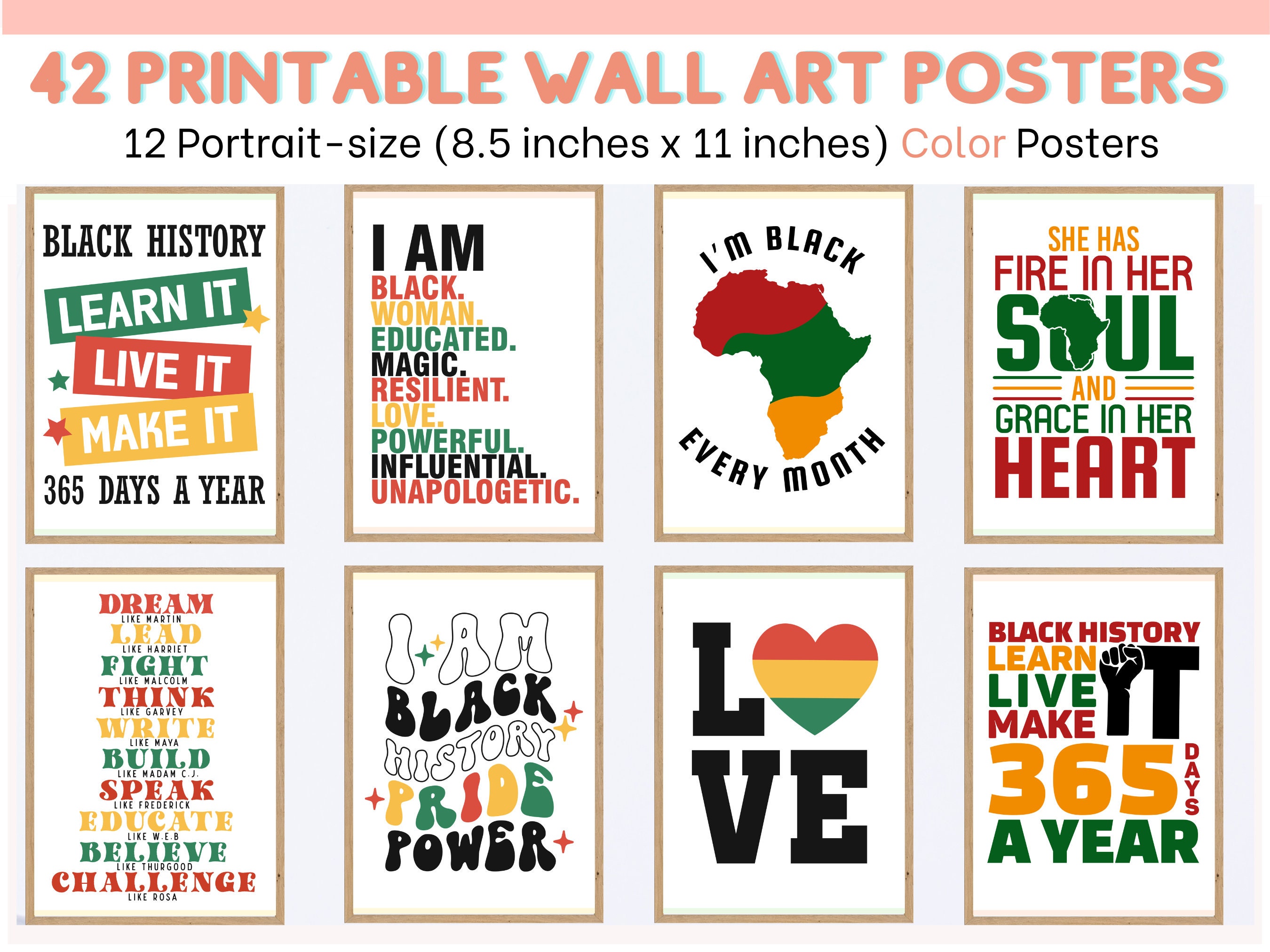 Black History Month Posters Black Woman Wall Art Black History Wall Art