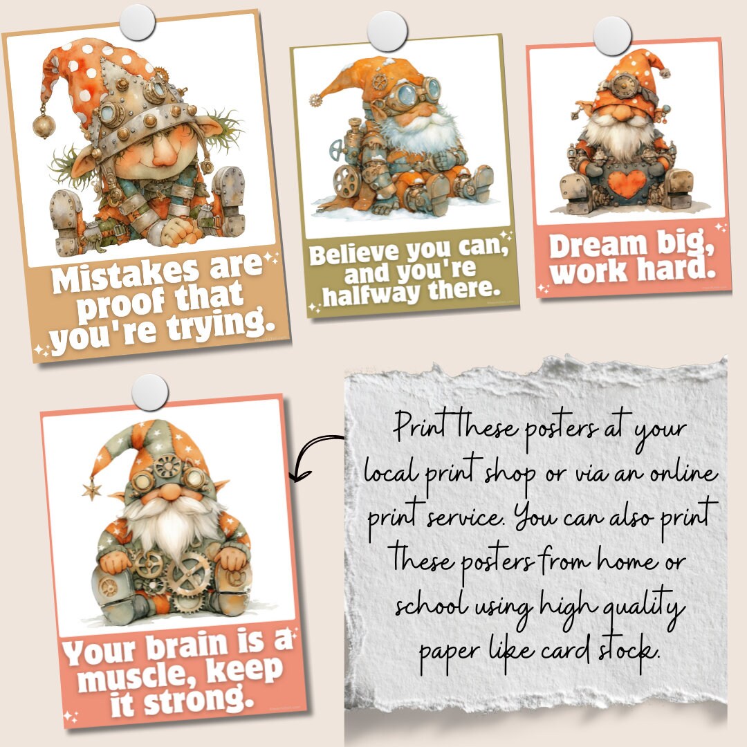 Steampunk Growth Mindset Posters: Elementary Classroom Decor (digital ...