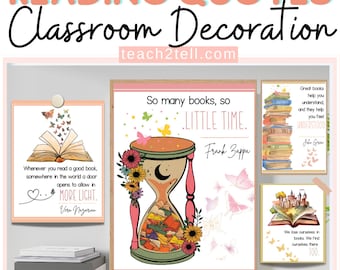 Reading Posters For Classroom |  Classroom Decor Elementary | Reading Quotes Kids Printable | Reading Posters High School Classroom Decor