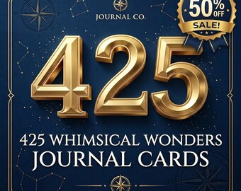 425 Whimsical Wonders Journal Cards | Printable PLR Journal Cards | Instant Download | Commercial Use | Crafting & Scrapbooking