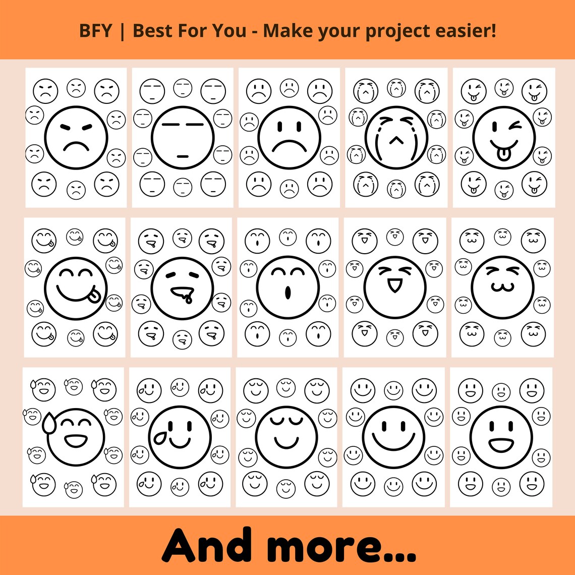 Printable Emotion Coloring Pages for Kids Toddler Coloring - Etsy