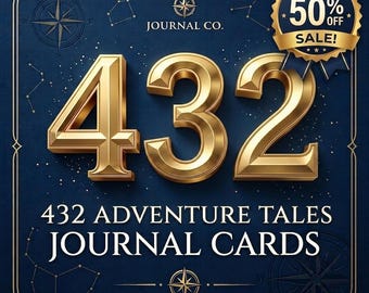 432 Adventure Tales Journal Cards, PLR Bundle for Commercial Use, KDP Interior Assets, Scrapbook Graphics, Resellable Digital Download Files