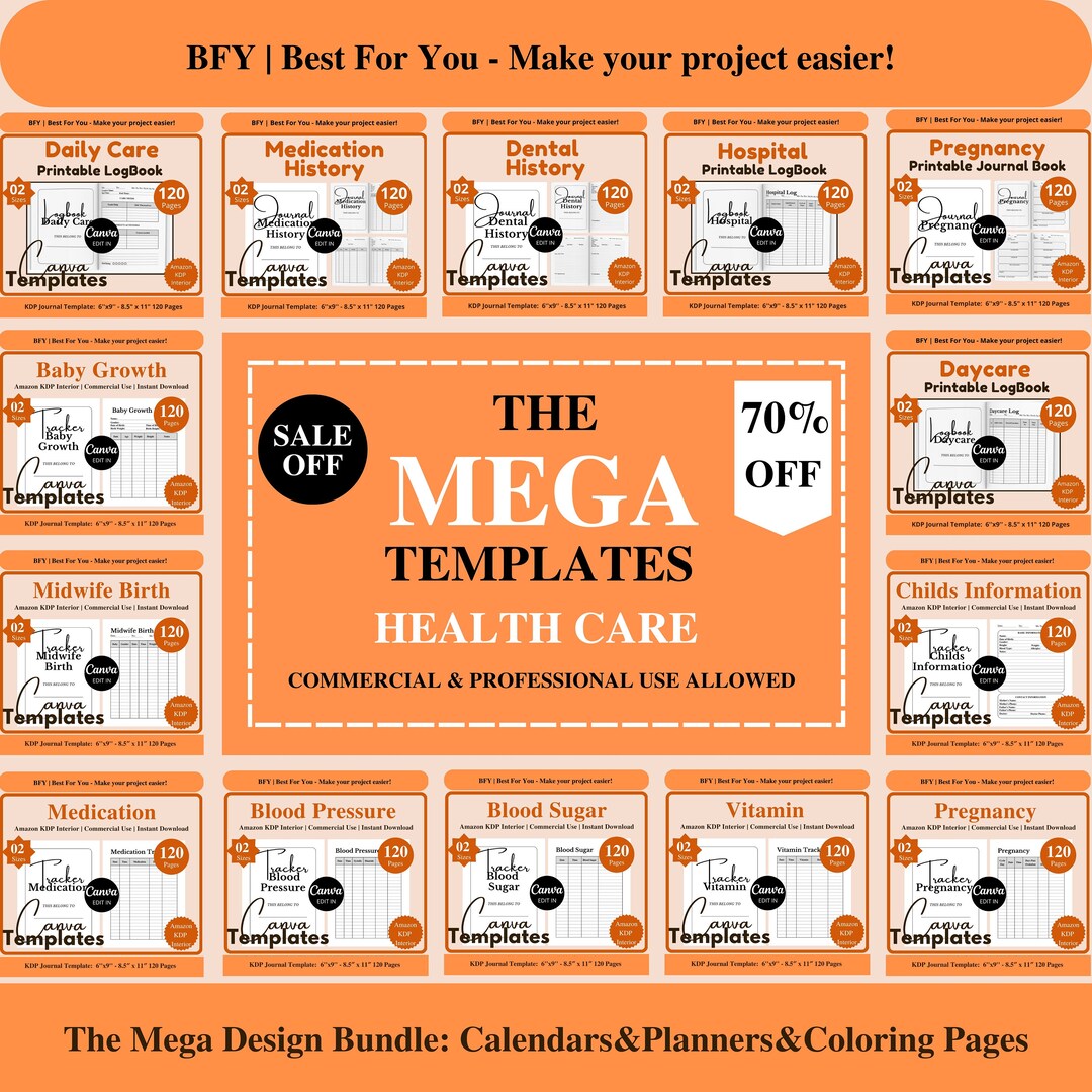 Health Care Templates Printable Lined Journal, Tracker, Logbook ...