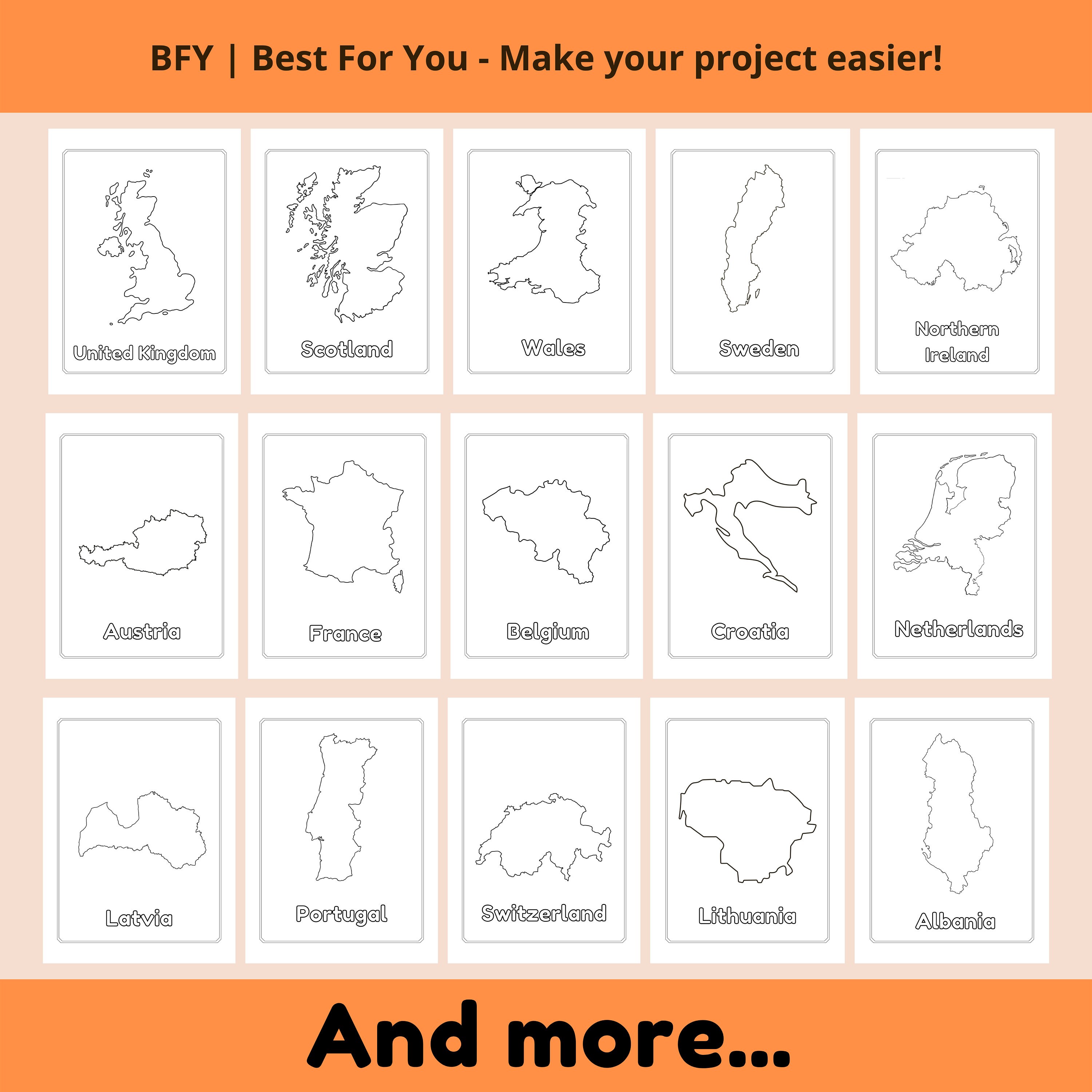 Printable National Map Coloring Pages Toddler Coloring Book - Etsy