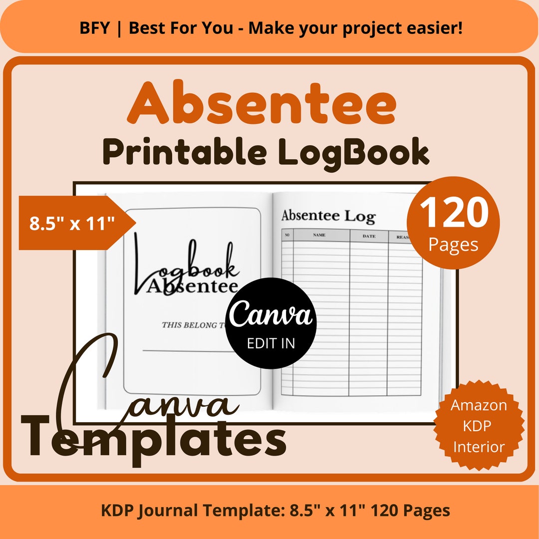 Absentee Log, Student Absences Tracker for Teachers, Absence Record ...