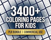 3400+ Coloring Pages PLR Bundle | Commercial Use KDP Interior | Canva Editable Coloring Book | Bulk Kids Printables + BONUS 368 Stickers
