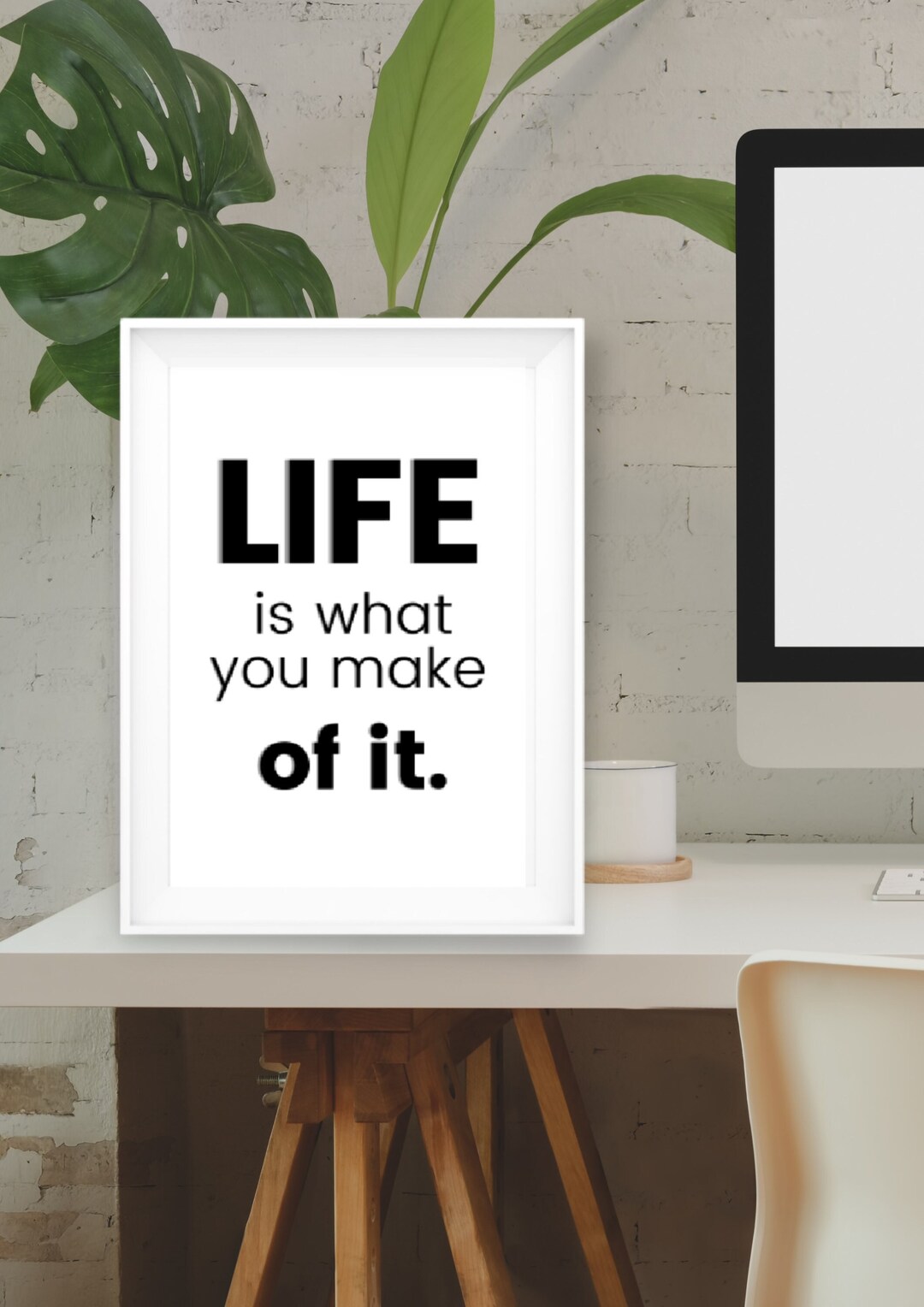 Motivational Printable Poster - Life is What You Make Out of It Quote ...