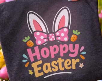 Retro Hoppy Ostern PNG: Kleinkind Camo Bunny Ei Jäger Design, Junge Osterhase mit Reverse Hat Shirt Grafik, digitaler Download
