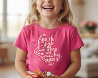 Just A Girl Who Needs Her Little Snacky Snacks SVG and PNG File, Cute Trendy Popular Design