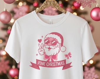 Rosa Weihnachten Design kokette Schleife Girly Urlaub Winter Shirt printable PNG