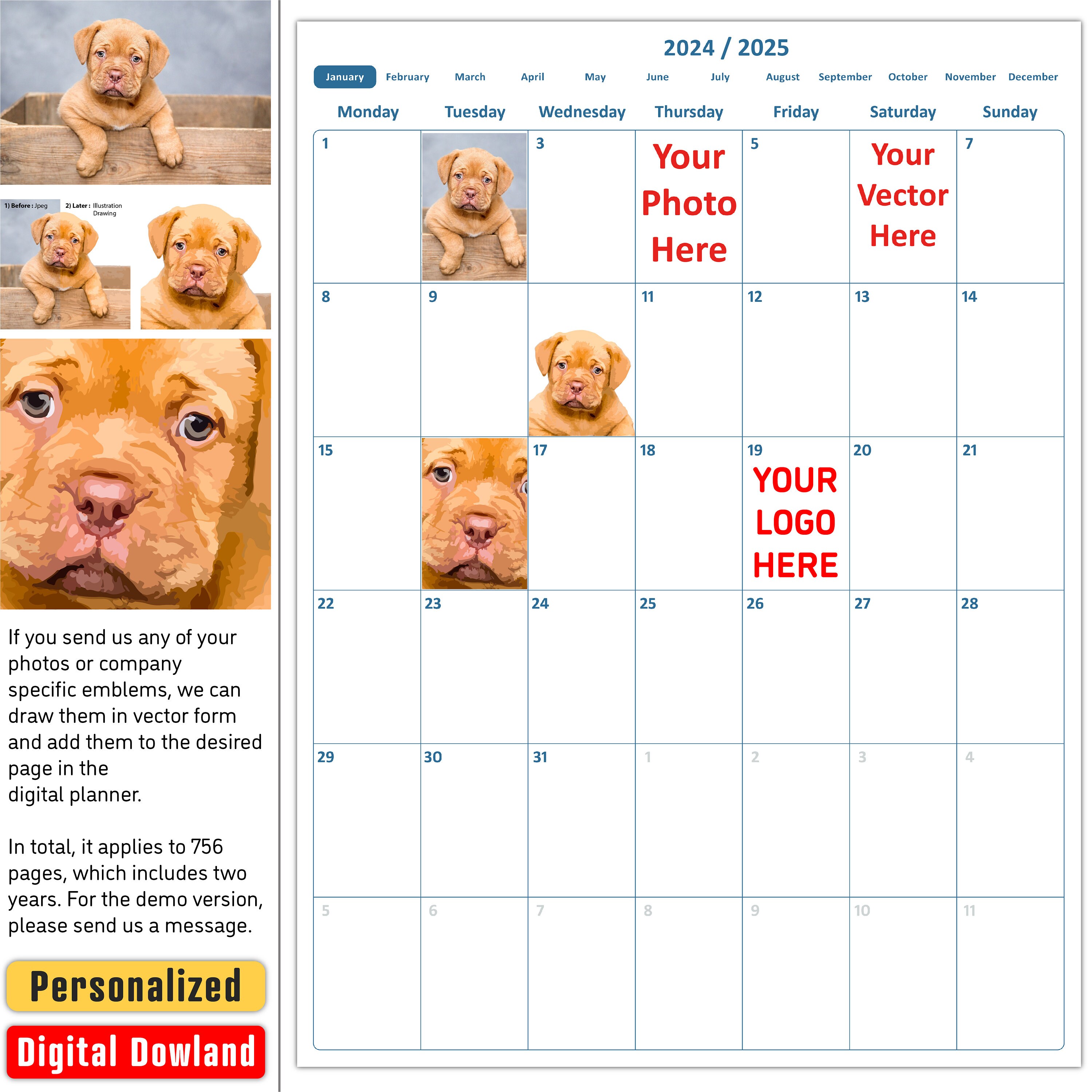 2024 and 2025 Digital Planner, 2025 ADHD Digital Annual Plan