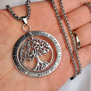 Tree Of Life Pendant Necklace Viking Norse Chain Necklace Inspirational Yggdrasil Celtic Jewelry Charm Necklace Chain Necklace Easter gift