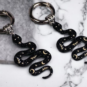 Black Snake / Serpent Boot Charms, DM Charms, Doc Martens, Shoe Accessory, Black Pendant