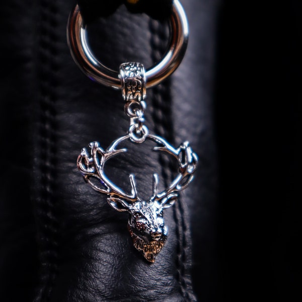 Stag head Boot Charms, DM Charms, Doc Martens, Shoe Accessories, Silver Pendants