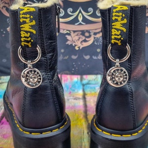 Silver/ gold sun and moon Dr martens boot charms  Doc Marten sun moon boot charms  celestial dm boot charms Gothic witchy boot accessories