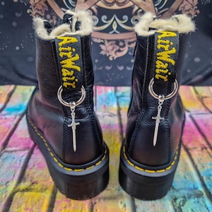 Gothic Alt Silver Dagger/ sword Dm  Boot Charms,  punk Shoe Accessories, Dr Martens boot chamrs