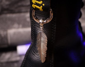 Silver Feather Boot Charms, DM Charms, Doc Martens, Shoe Accessory