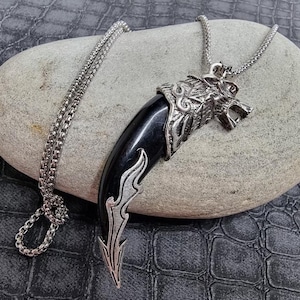 Fenrir Wolf Necklace For Men Viking Wolf Head Necklace Celtic Jewellery Viking Amulet Norse Mythology Necklace Fenrir Mythical Necklace Gift