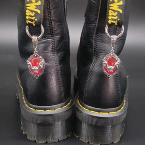Gothic Doc Marten Charm Bat cameo Dm charms Red Black Boot Charms boot Clip Accessories Key chain  Prince of Darkness doc Marten Halloween
