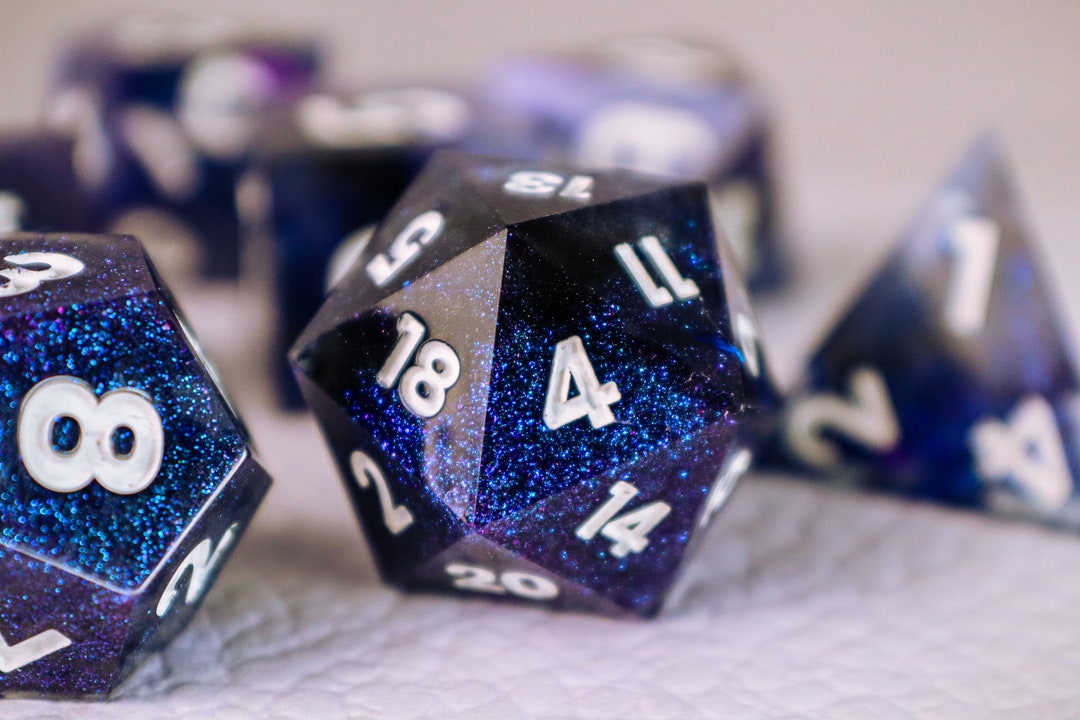 Galaxy DND Dice Set Nebula Resin Sharp Edge Dice Set,