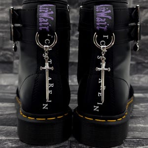 Silver Dagger Boot Charms, Gothic Dagger Shoe Charms, Whimsigoth Boot Jewellery, Alternative Accessories
