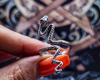 Silver Snake Ring Gift Idea For Her Wrapped Snake Ring Gothic Jewellery Tate Langdon Ring Unisex Gothic Gift For Birthday Medusa Ring