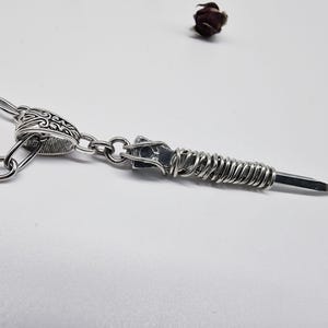 Wire wrapped coffin nail Necklace alternative gothic jewelry witchy pagan jewelry occult punk goth Wasteland Dystopian Industrial chain
