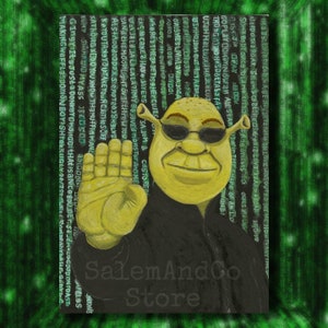 Shrek X Matrix Painting Print Wall Decor Poster A3 A4 A5