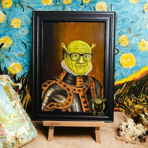 Danny 'Sir Shrekito' DeVito X Shrek Renaissance Painting Print Wall Art Its Always Sunny Poster A3 A4 A5