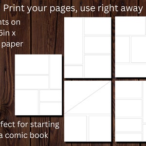 Printable Comic Book Template Comic Pages Comic Panels 8.5in - Etsy