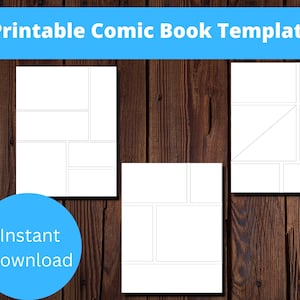 Druckbare Comic-Vorlage, Comic-Seiten, Comic-Panels 8,5 Zoll x 11 Zoll 15 Seiten.