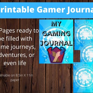 Gamer Journal, Diary Gaming Tracker, Twitch Streaming Notebook 8.5in X 11in 50 Page Printable Digital PDF Download