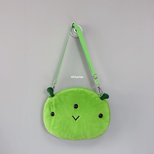 GREENIE Alien 3-in-1 tas, schoudertas, crossbodytas, onderarmtas, make-uptas, geborduurde portemonnee, kawaii, origineel ontwerp