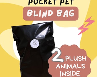 MYSTERY BAG: 2 Random Pocket Pom Pom Pets, Surprise Plush, Kawaii Gift, Sensory Pet, Worry Pet, Emotional Support Pal