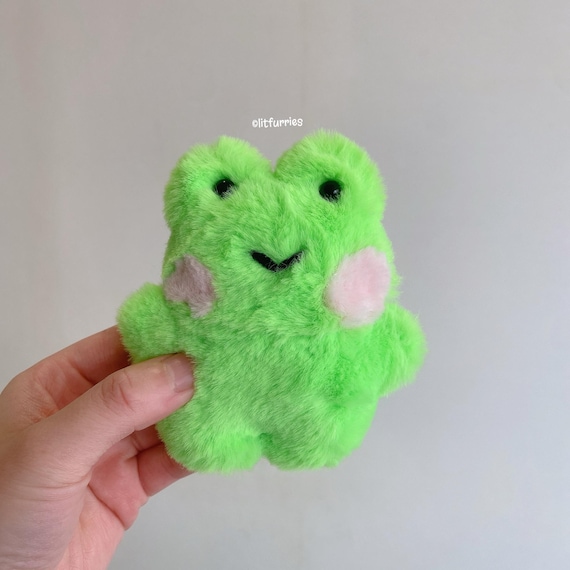 LIME FROG Pocket Pom Pom Pet, Sensory Plushie, Frog Lover Gift, Anxiety Comfort, Separation Companion, Emotional Support Friend