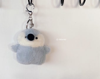 PLUSH Blue Penguin Keychain - Kawaii Handmade Bag Charm, Fuzzy Accessories