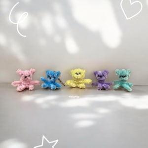 HANDGEMACHTE MORU BÄR Schlüsselbund, Pfeifenputzer Bär Schlüsselbund, Handgemachtes Tier, Chencille Stems Craft, Moru Draht Teddybär, kleiner Teddybär