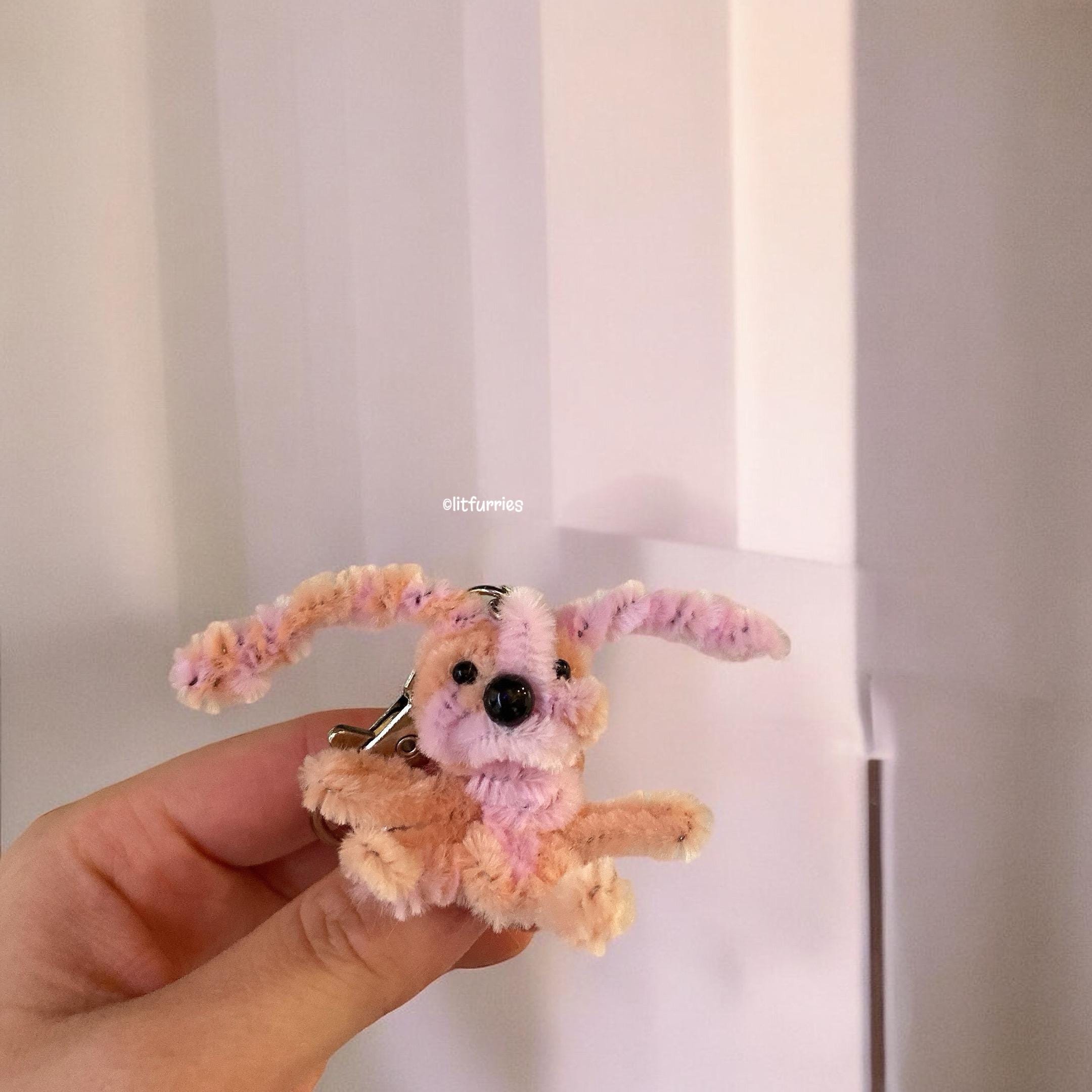 Pipe Cleaners Keychain Rabbit HANDMADE Pipe Cleaner Bunny Keychain, Handmade Animal, Chencille Stems ...
