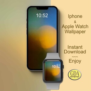 Carta da parati Apple Watch, sole nebbioso in arancione e blu, sfondo smartphone, quadrante, sfondo telefono digitale,