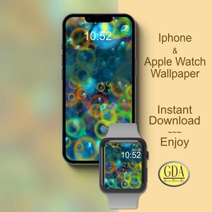 Apple Watch Wallpaper, Bunte Blasen, Hintergrund Smartphone, Uhren Gesicht, Digital Phone Hintergrund,