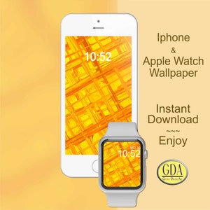 Golden Yellow Diagonal Wallpaper: Apple Watch & Phone Background (Digital Download)
