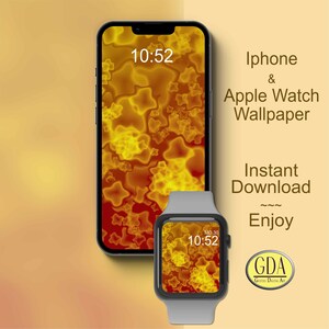 Carta da parati apple watch, strutture di cristallo in giallo arancione, sfondo smartphone, quadrante, sfondo digitale del telefono,