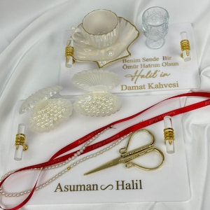 Tray Engagement tray Acrylic glass Mocha tray söz nisan Ring tray