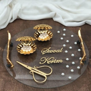 Personalized Epoxy Ring And Coffee Tray Set, Engagement Tray, Nikkah Ring Plate, Wedding Tray Set, Nişan Tepsisi, Damat Kahve Tepsisi