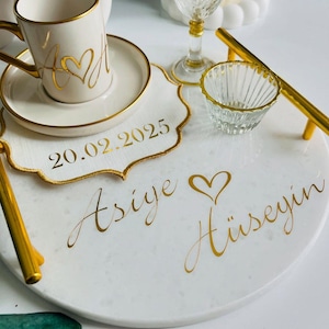 Engagement tray, promise tray, coffee tray